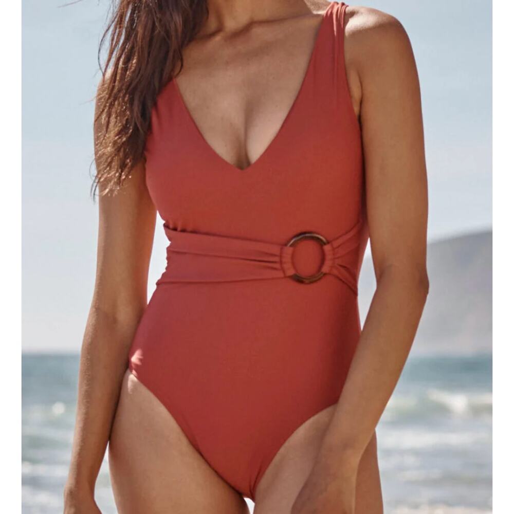NWT The Cinch Belted Backflip Swimsuit One-Piece Sz 4